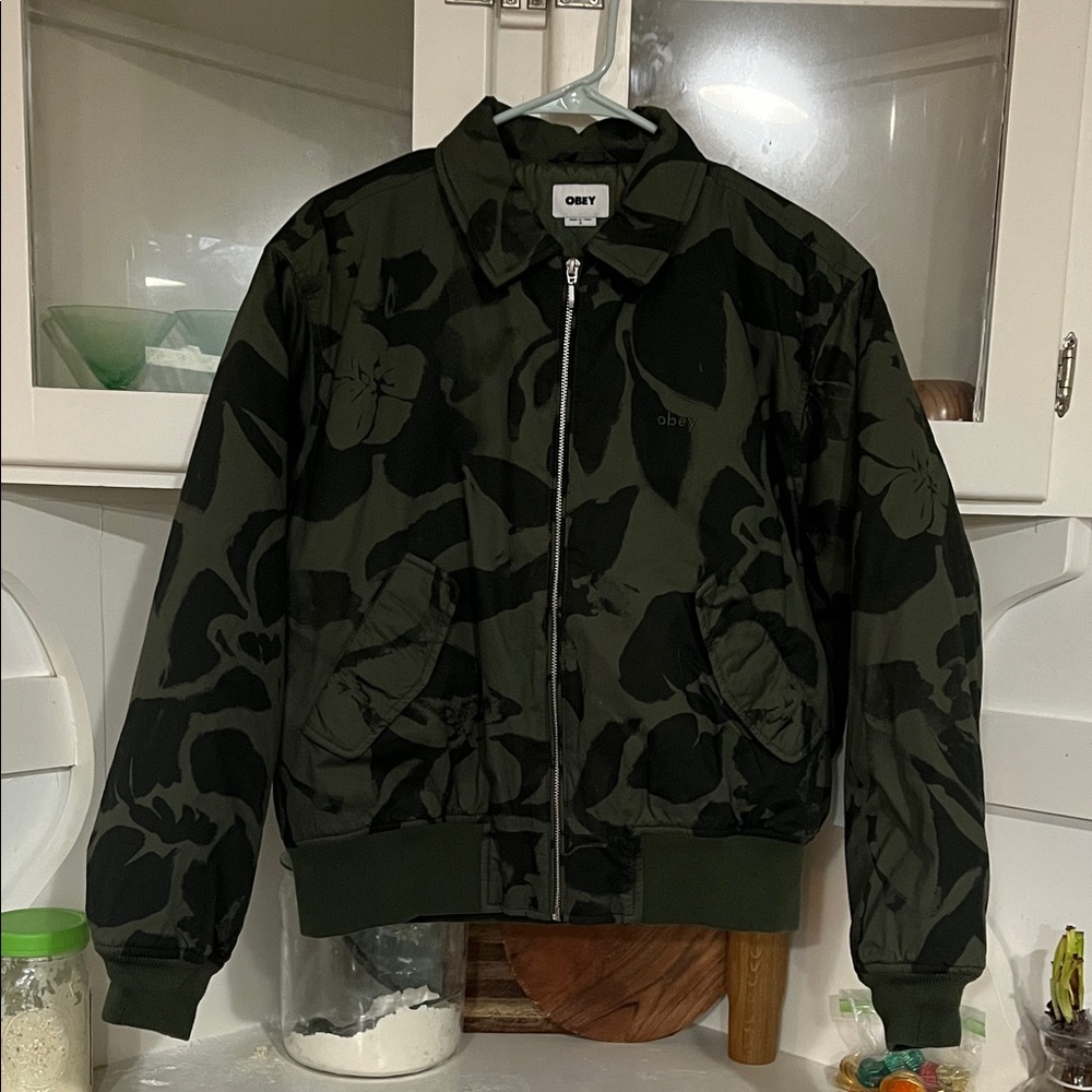 Obey Dark Green Floral Jacket